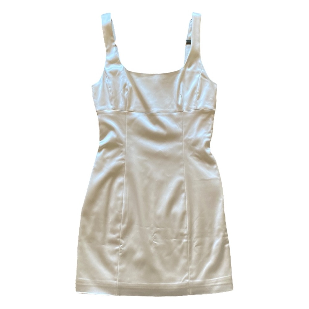 Aritzia Square Neck Bustier Satin Mini Dress White Size 2
